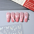 Miniatyrbild 4 av 6: 3 st Silver Hollow Butterfly Nagelstickers C