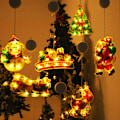 Miniatyrbild 3 av 9: LED-jullampa i snögubbeform för fönsterdekoration, festlig atmosfär, små färgade lampor A