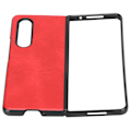 Miniatyrbild 7 av 7: Läderfodral för Smartphone Stötsäkert Skyddande Skal för Samsung Galaxy Z Fold 3 Röd
