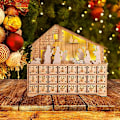 Miniatyrbild 2 av 7: Julkalendrar | Julkalendrar | Trä juladventskalenderhus till jul0) Mgichoom 1