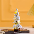 Miniatyrbild 1 av 10: Julgranspynt med belysning, tornformad, flockad snö, tall, skrivbordsdekoration Tree-20cm [without Lights]]