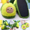 Miniatyrbild 3 av 6: Avocadotofflor Frukt Plyschtofflor Halksäkra Hållbara Snygga Hemtofflor Vinter Inomhus Varma Tofflor