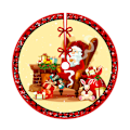 Miniatyrbild 5 av 10: Jul-Tree Skirt Semesterdekoration Printed Trädbottendekoration Party Jul Qj Tree Skirt-4 90cm