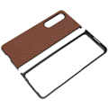 Miniatyrbild 7 av 7: Telefonfodral Vikbart Mobiltelefon Skyddande Fodral Fullt Skydd för Galaxy Z Fold 3 Kolfiberstruktur Kaffe