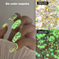 Miniatyrbild 7 av 8: Nagelglitter Blandat Glitter 6 Färger Lysande Dekorativ Nagelkonst Sekvenser för DIY-konst