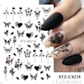 Miniatyrbild 1 av 6: 3 st Silver Hollow Butterfly Nagelstickers E
