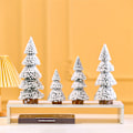 Miniatyrbild 2 av 10: Julgranspynt med belysning, tornformad, flockad snö, tall, skrivbordsdekoration Tree-20cm [without Lights]]