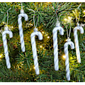 Miniatyrbild 2 av 4: 6-13 cm glittriga pepparkaksformade julgransdekorationer 6 st