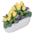 Miniatyrbild 5 av 8: Dockhus Lera Blomma Simulation Miniatyr Krukväxt Blomma Lera Gul Tulpan Blomma 1/12 Dockhus Tillbehör Dekoration