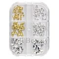 Miniatyrbild 6 av 6: 3-pack Guld och Silver Fjärils Nageltillbehör 6-Ruts Box Set 3pcs