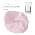 Miniatyrbild 6 av 7: Återanvändbar Tygdrinköverdrag Satinrosa Kopoverdragsskydd med Sugrörshål för att Förhindra Drinkspikning
