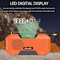 Miniatyrbild 7 av 11: Vevradio 2000mAh Powerbank, Vattentät, LCD-Skärm, Solceller, Ficklampa