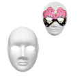 Miniatyrbild 1 av 8: Kattmask Vit Kattmask Tom DIY Halloween Mask Djur Halvmask Maskeradboll E