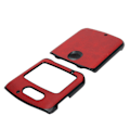 Miniatyrbild 5 av 7: Skyddande mobilskal för Motorola Razr 5G, stötsäkert läderfodral, röd