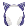 Miniatyrbild 4 av 7: Bluetooth-headset med kattungeöron Stereo Söt Hög Känslighet Inbyggd Mikrofon Justerbar LED Barnheadset med 3,5 mm Kabel Lila