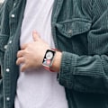 Miniatyrbild 6 av 8: Smartwatchband i Läder, Röd, Bekväm, Justerbar, Ersättningsdel för Watch FIT2