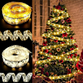 Miniatyrbild 1 av 7: LED-band med blinkande ljus för jul, festivaler, födelsedagar och presentaskar 3.8-Gold Ribbon Warm Color 2M20led-Battery