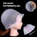 Miniatyrbild 4 av 8: Slumpiga Silikon Hightlight Hatt Återanvändbar Hårfärgning Hightlighting Färg Frosting Tipping Färgning Färgverktyg