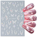 Miniatyrbild 2 av 6: 3 st Silver Hollow Butterfly Nagelstickers C