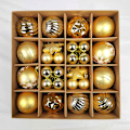 Miniatyrbild 1 av 3: Julgranskulor 3-6cm Papplåda 42st Dekorationskula Specialformad Kula Färgad Ritkula Gold