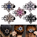 Miniatyrbild 8 av 8: Rhinestone Blomster Hårklämmor Elegant Böjd Hårklämma för Kvinnor Flickor