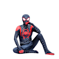 Miniatyrbild 3 av 7: Halloween Spider-Man-dräkt för barn, cosplay-kostym, liten svart Spider Miles hjältekostym The Flash 120cm
