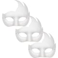 Miniatyrbild 1 av 8: Kattmask Vit Kattmask Tom DIY Halloween Mask Djur Halvmask Maskeradboll C