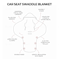 Miniatyrbild 2 av 11: Car Seat Wrap/Blanket Vintage Animals Almond