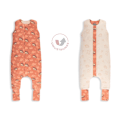 Miniatyrbild 1 av 9: Reversible Sleeping Bag with legs M (3-5 years) Vintage Animals Amaranth/Cream