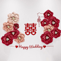 Miniatyrbillede 4 af 5: Kreppapir Blomster DIY Håndlavede Papir Blomster Vægkunst Dekoration til Hjemmefest Bryllup Fødselsdag Red 30cm