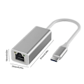 Miniatyrbild 5 av 5: Type-C till RJ45 Ethernet Kabelansluten LAN-adapter 100/1000Mbps (Silver Type C Gigabit)