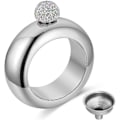 Miniatyrbild 1 av 5: Flaskarmband Armring Kreativ Rostfri 304 Höftflaska Trattset För Kvinnor 100 ml (silver Rhinestones Lock)