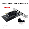Miniatyrbild 3 av 5: PCI-E SATA Expansionskort PCI-E X1/X4 till SATA3.0 6 Port Riser Adapter