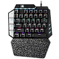 Miniatyrbild 1 av 5: Mini - enhands Gaming RGB LED Bakgrundsbelyst USB Kabelansluten Spel 38 Tangenters Tillbehör