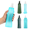 Pikkukuva 2 / 5: 250/500ML Taitettavat Vesipullot TPU Vesipussi BPA-Vapaa Kokoontaitettava Pullo Juoksuun Patikointiin Pyöräilyyn Kiipeilyyn Light Blue 250ml