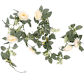 Miniatyrbillede 1 af 5: 1 stk./2 stk. kunstig blomsterranke 2 m rosenbladranke guirlande med 8 kameliablomster simuleret kameliablomststreng til fest bryllup væg Champagne 1pc