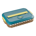 Miniatyrbillede 1 af 5: Opbevaringsboks til dumplings med håndtag, fødevaregodkendt BPA-fri non-stick stabelbar snackbeholder med låg, madopbevaringskasse Blue Single Layer
