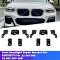 Miniatyrbild 4 av 5: 1 par L+R Främre Strålkastar Reparationsfäste Kit 63117931711 för X3 G01 G08 X4 G02 2017-2021 Fast Kloklammerfäste