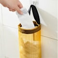 Miniatyrbild 4 av 5: Hållare för matkassar för hemmet, väggmonterad plastpåsehållare, dispenser, hängande förvaring, soppåsar, svart