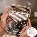 Miniatyrbillede 3 af 5: Kalimba 17 Tangenter Professionelt Tommelfingerklaver Akryl Kalimba Tommelfingerklaver Keyboard Musikinstrument Hvid