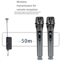 Miniatyrbillede 2 af 5: Trådløs mikrofon 2 kanaler UHF fast frekvens håndholdt mikrofon til fest professionel Sho