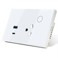 Pikkukuva 1 / 5: WiFi Tuya 16A Seinäpistorasia USB TYPE-C Pistoke Pistorasia Virta Valkoinen EU-pistoke
