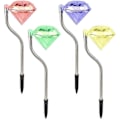 Miniatyrbild 1 av 5: 4-pack LED Färgskiftande Solcellsdiamantlampor Trädgård Gräsmatta Landskap Gångväg In Lampor