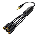Miniatyrbillede 2 af 5: 4-polet TRRS han til 5 porte Aux kabel øretelefon mikrofon lydadapter