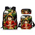 Miniatyrbild 1 av 2: onePiece Anime Shoulders Ryggsäck Stor kapacitet Student Skolväska Tredelad Set 25cm 1 25cm