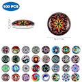 Miniatyrbild 2 av 4: 100 st Tryckta Mosaikplattor Glas Cabochons Platt Baksida Halvrunda Kulor Kupolplattor för Hantverksprojekt DIY-tillbehör