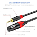 Miniatyrbillede 3 af 5: 3,5 mm til XLR (3-benet) mikrofon-audiokabel hun til han-kabel