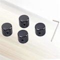 Miniatyrbild 3 av 5: Silver 4-pack Volymkontrollratt Tonratt Platt Kontrollratt Gitarrkontrollratt Gitarrpedalratt