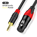 Miniatyrbillede 2 af 5: 3,5 mm til XLR (3-benet) mikrofon-audiokabel hun til han-kabel
