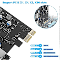 Miniatyrbild 4 av 5: USB PCIE-kort 18W Power Delivery, PCI Express 3 Portar